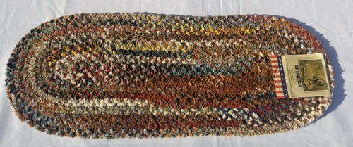 Capel American Flat Braid Old Homestead Braided Rug Multicolored USA 30” X 12” - Picture 2 of 10
