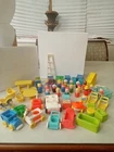 Lot of 53pc Vintage Fisher Price Little People Dog Table Chairs Toys Car Kitchen