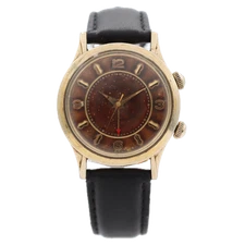 Vintage 33.5mm Benrus 6110 Wrist Alarm Men's Automatic Wristwatch Swiss 10k GF