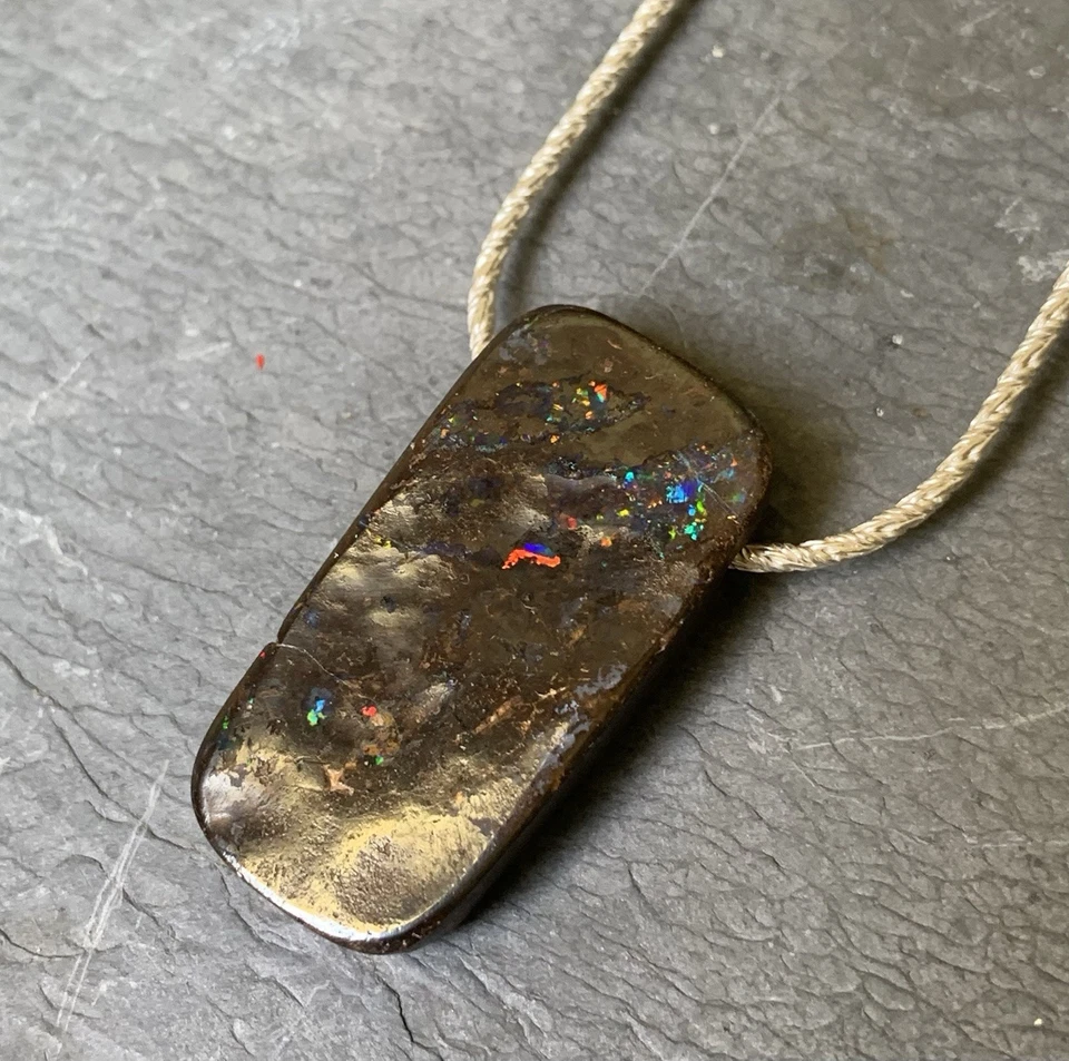 Collana/Ciondolo IN Argento 925 Con 1 Opale Matrice Australia, 45 CM - Immagine 4 di 4