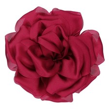 4" Silk Satin Flower Brooch Pin Large Peony Floral Lapel Pin Burgundy