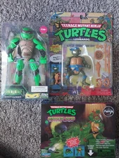 TMNT action figure lot Leonardo Raphael Storage shell Warrior Man KO PLAYMATES 
