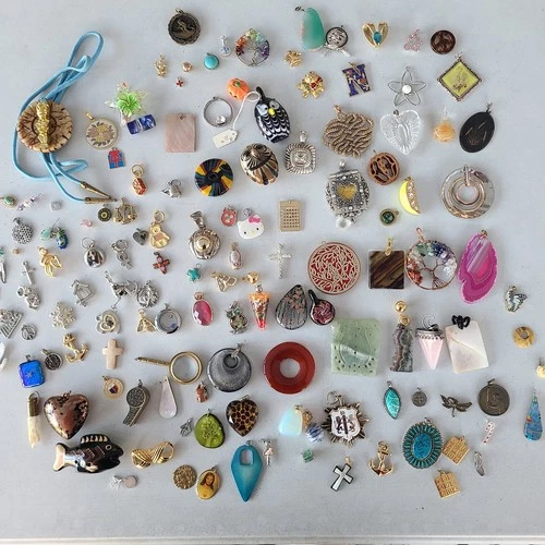 Vintage To Modern Costume Jewelry Pendant And Charm Lot