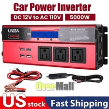 5000W LCD Car Power Inverter DC 12V To AC 110V Modifie Sine Wave Solar Converter