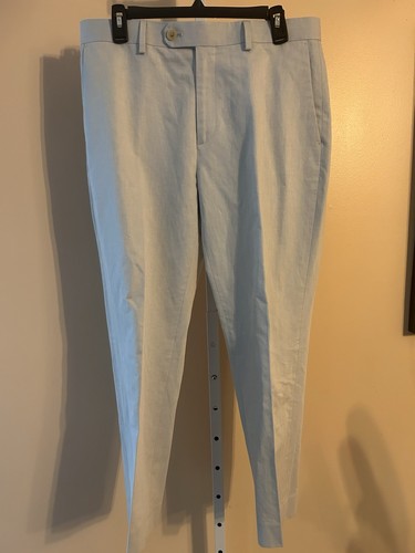 Banana Republic Lightweight Flat Front Pants Light Blue Preppy 32x30 Tailor Fit - Picture 4 of 17
