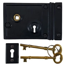 Rectangular Cast Iron Victorian Rim Lock