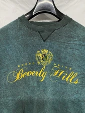 VTG Rodeo Drive Beverly Hills Crewneck Pullover Sweater Men’s Large Green USA