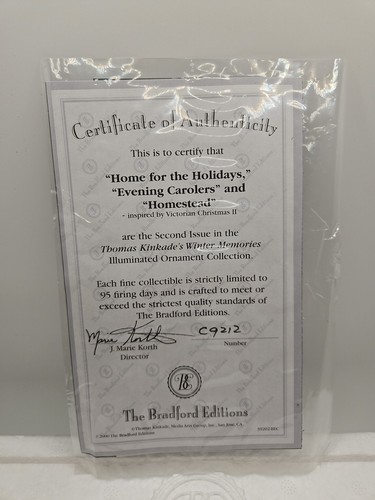 THOMAS KINKADE RECUERDOS DE INVIERNO CONJUNTO DE 3 ADORNOS ILUMINADOS Y CERTIFICADO DE AUTENTICIDAD ENVÍO GRATUITO - Imagen 2 de 9