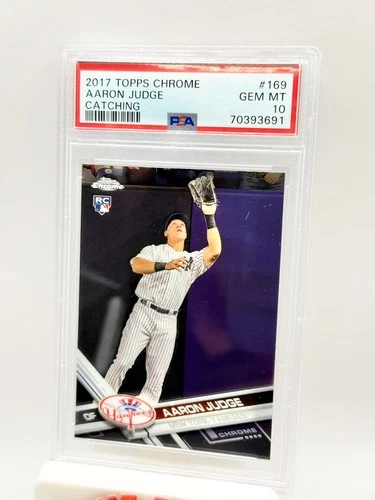 2017 Topps Chrome Aaron Judge #169 Catching Rookie RC PSA 10