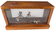 Handmade Revolutionary War Redcoat Miniature Diorama in Wood Glass Case Display