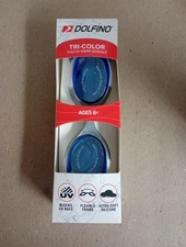 Dolfino Youth Swim 3 Color Google Block UV Rays  Flexible Frame Ultrasoft Silico