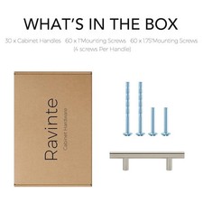 Ravinte 30 Pack 5'' Cabinet Pulls Brushed Nickel Stainless Steel Kitchen Drawer 