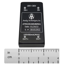 ATMV24V200V40MA1 8W Isolated DC-DC Power Module 24V Input 200V 40mA Output