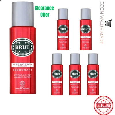 Brut Deodorant Attraction Totale 200ml Uk Stock 1, 2 ,3 multipack Free Shipping