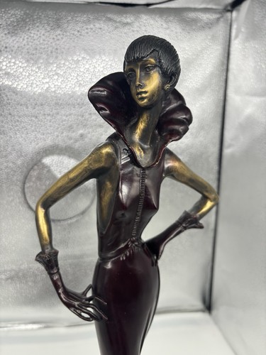 Art Deco Demetre Chiparus Bronze Sculpture “Baroness”On Marble Base Not Signed - Picture 2 of 16