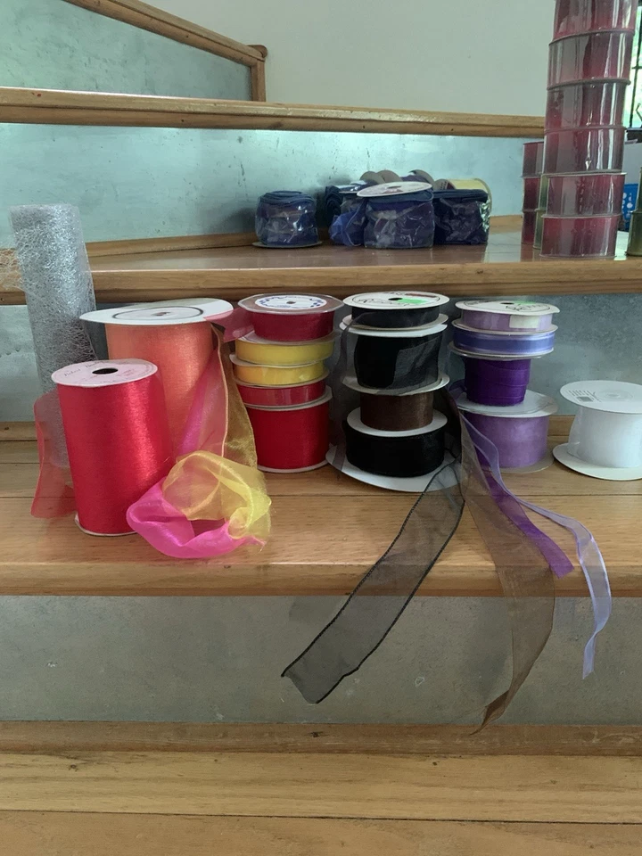 Lot of 100+Spools of Ribbon for Crafting and floral packaged+Un. Ship included  - Image 3 of 4