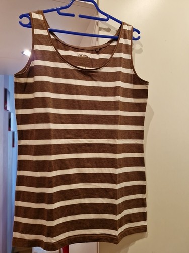 Damen Top 42 Braun Weiß Janina