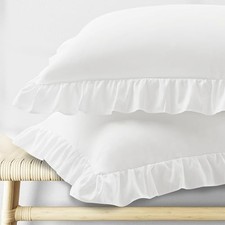 Ruffle Body Pillow Cases Set of 1, Ruffled Pillow Body - 20 x 54 Inch White