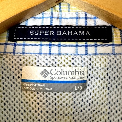 Columbia PFG Super Bahama Fishing Shirt Mens Size Large Plaid Vented Outdoor - Picture 2 of 12