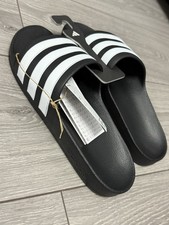 Brand New Adidas Adilette Aqua Kids Slides / Sliders - Black / White - UK Size 6