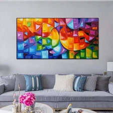 Modern Abstract Texture Hand Painted Oil Painting on Canvas Home Decor Green