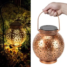 Solar Power Waterproof Lantern Hanging LED Light Outdoor Patio Garden Lamp Decor