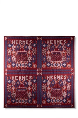 Hermès Red & Multicolor 'Kelly en Perles' Silk Scarf TGM - WGACA