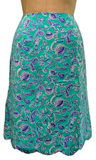 LILLY PULITZER Vintage Women's Seafoam Green Scallop Hem Skirt - Sz M - Preppy 