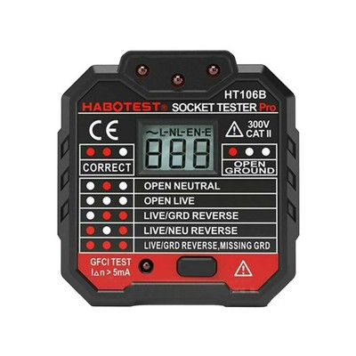 US HT106B Advanced Electric Socket Tester GFCI Test Mains Fault Checker b
