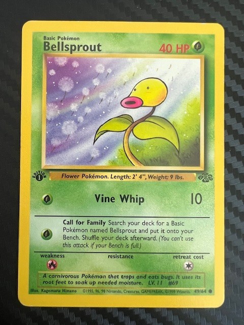 Pokémon TCG Bellsprout Jungle 49/64 Regular 1st Edition MP