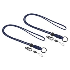 2pcs 20" Paracord Lanyard Necklace Keyring Cord Clasp Strap Badge Holder, Blue