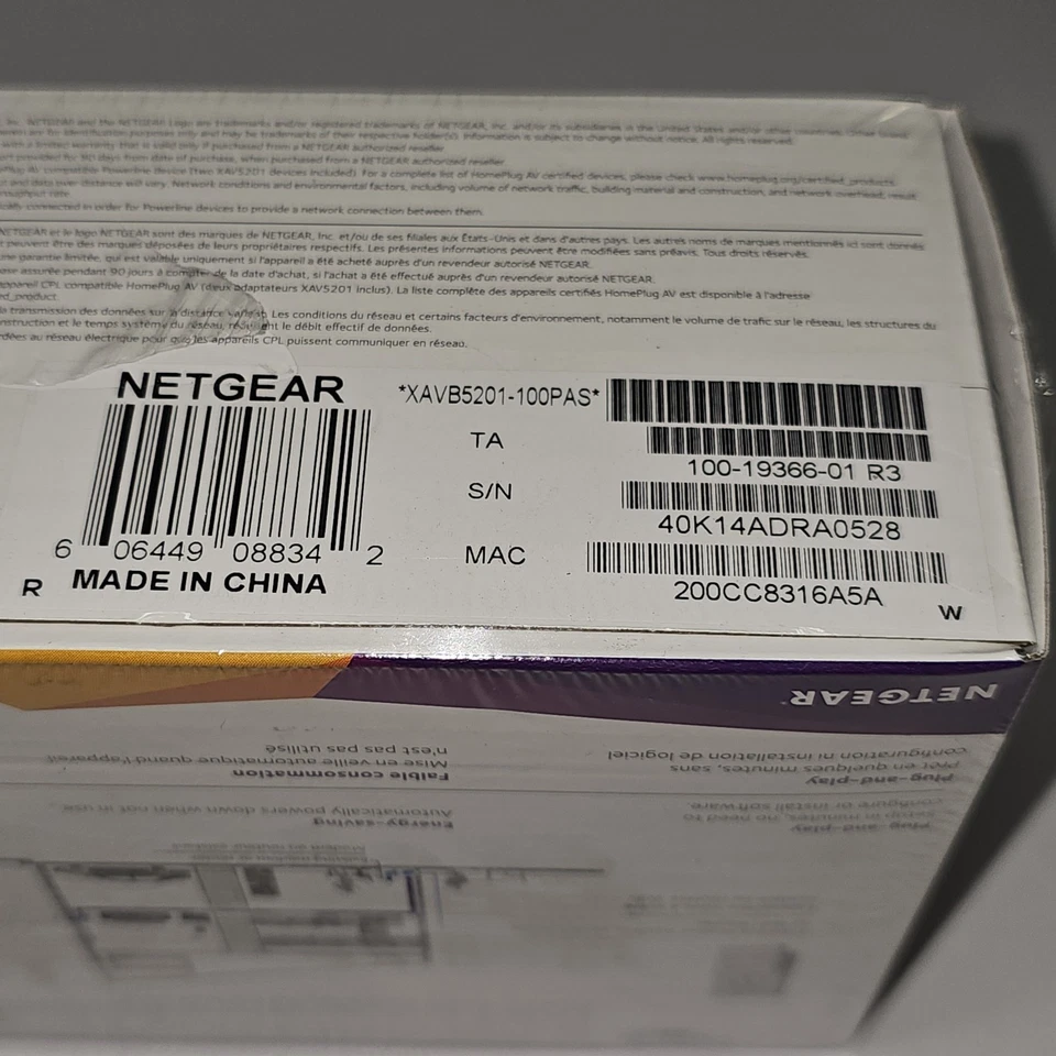 Netgear Powerline 500 XAVB5201 Extend Internet Access Outlet 500 Mbps NEW SEALED - Image 2 of 2