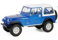 Greenlight 1/18 1978 Jeep CJ-7 Renegade Captain Blue Metallic Diecast Model New