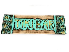Tiki bar Sign w/ Tribal Design 24" - Hand Carved dpt1200260tw