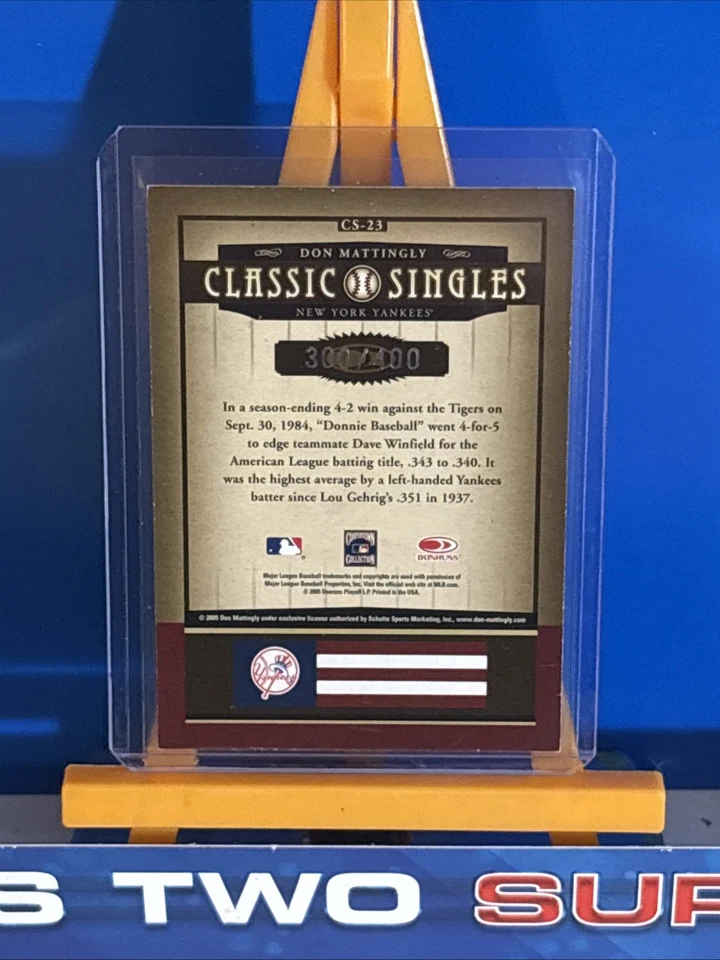 Donruss Classics Classic Singles 2005/400 Don Mattingly #CS-23 NYY SP LEGEND Foto 4 de 4