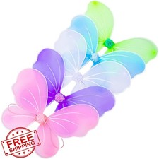 Girls Butterfly Fairy Wings Costume Kids Halloween Birthday Dress Up