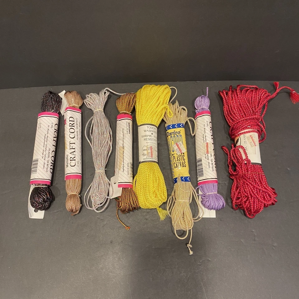 Lot Of 26 Vintage Darice Pepperell Amy Metallic Craft Cord For Plastic Canvas  - Image 3 of 4