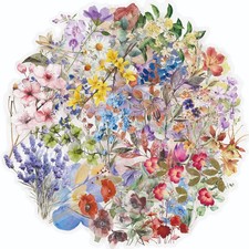 Stickers 50pcs Flower Natural Plants Mobile Decor DIY Transparent