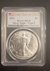 2021  SILVER EAGLE - Type 2 - PCGS MS70 First Day Of Issue