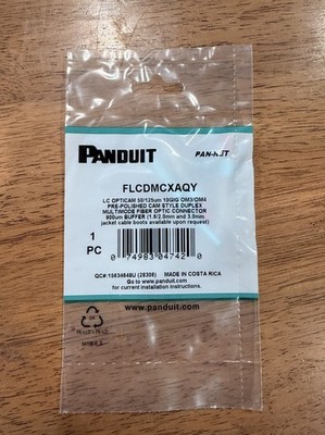 NEW - Panduit FLCDMCXAQY Fiber Optic Connector LC Duplex MM OM3/OM4 Aqua- 1PC