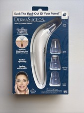 DermaSuction Blackhead Pore Cleaning Device Vacuum 4 Suction Heads Cordless NEW