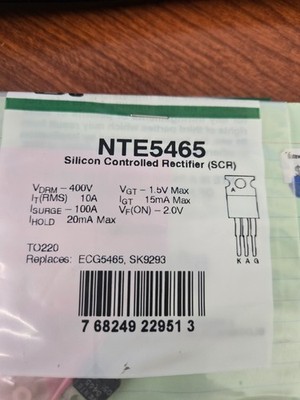 NTE5465 Silicon Controlled Rectifier (SCR)