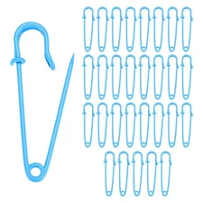30-Pack Large Safety Pins, 2" Blanket Pin for Fashion/Clothes/Craft [Sky Blue]