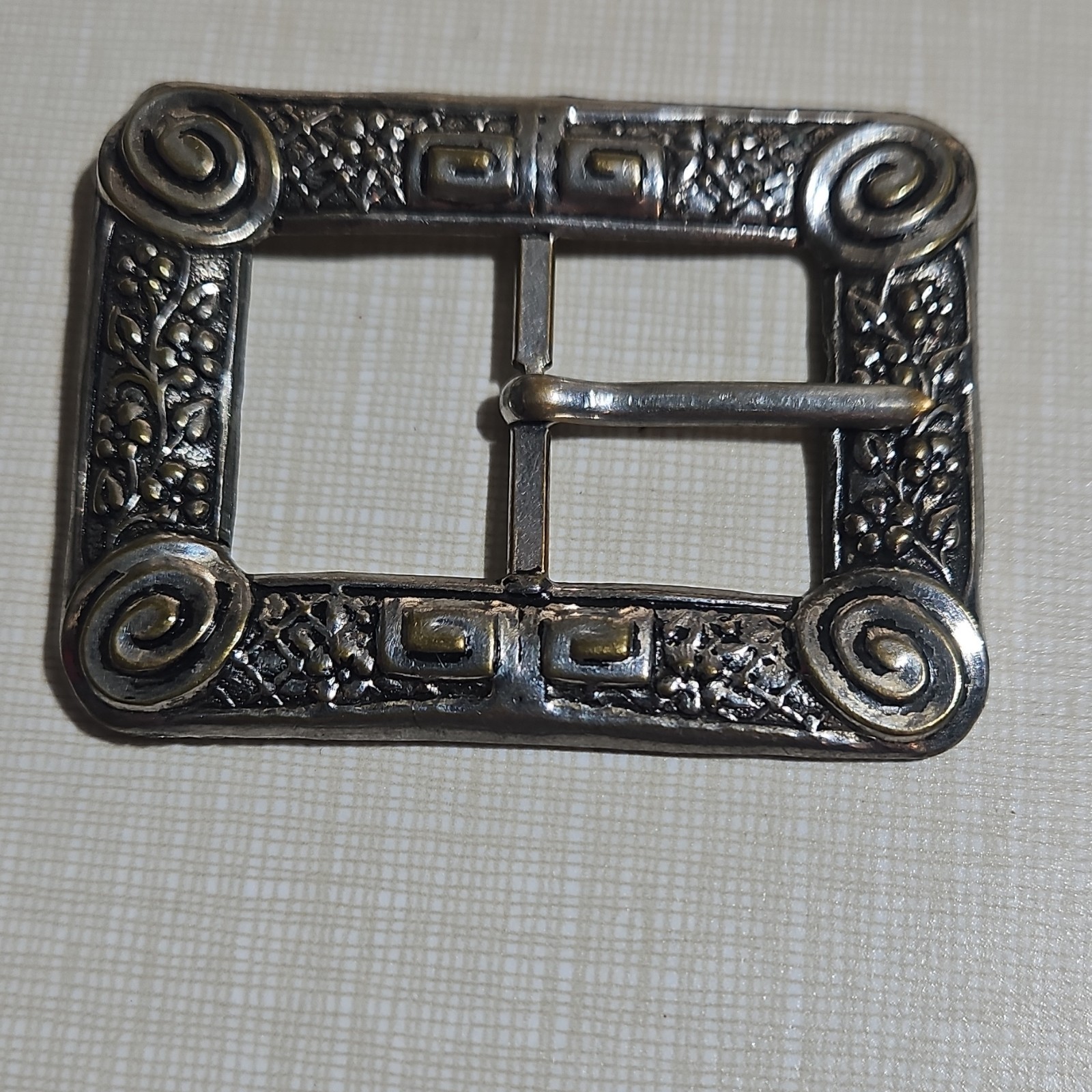 Ornate Vintage Decorative Rectangular Silver Tone… - image 1