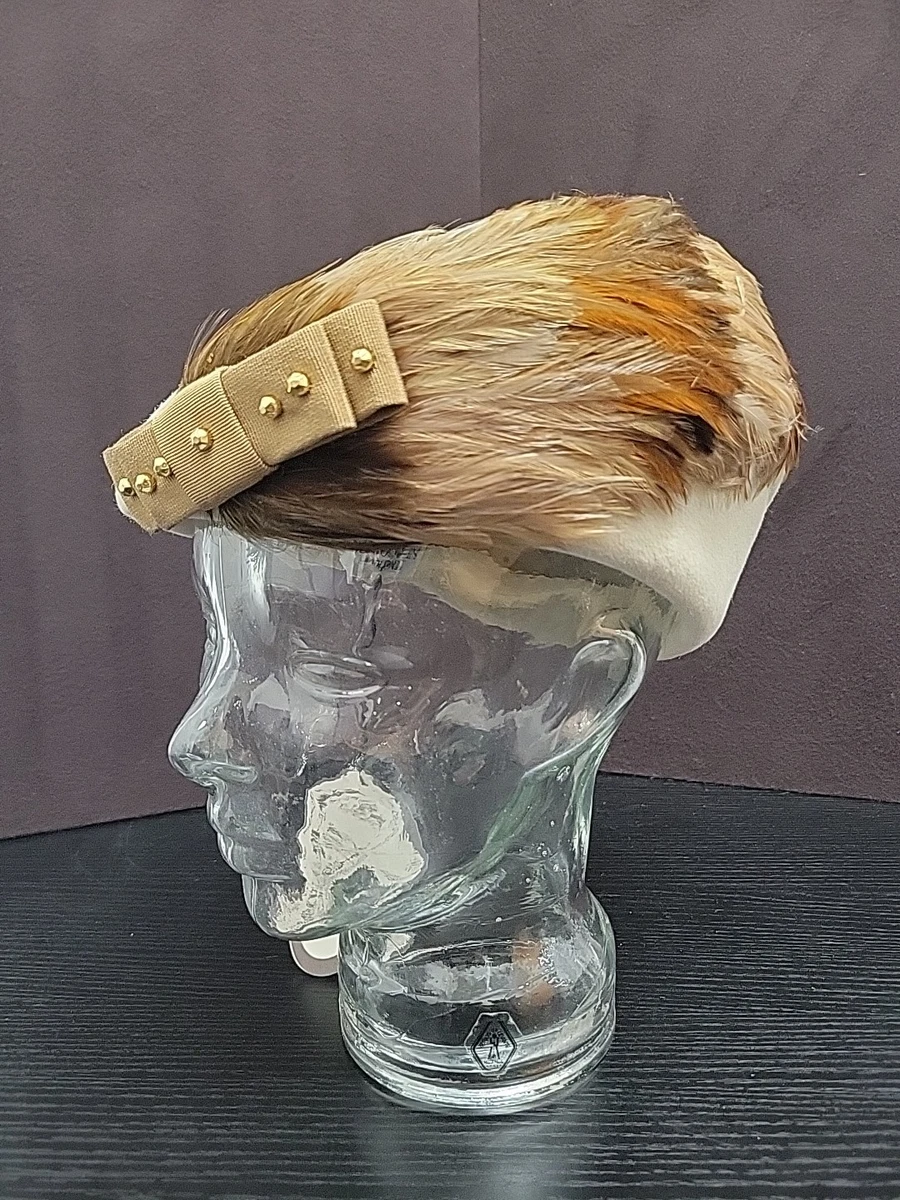 Mr. John Moderne Wool Felt Hat with Feathers NOS Mr. John Moderne Wool Flet Cloche With Lace Bow and Feather  main image 4