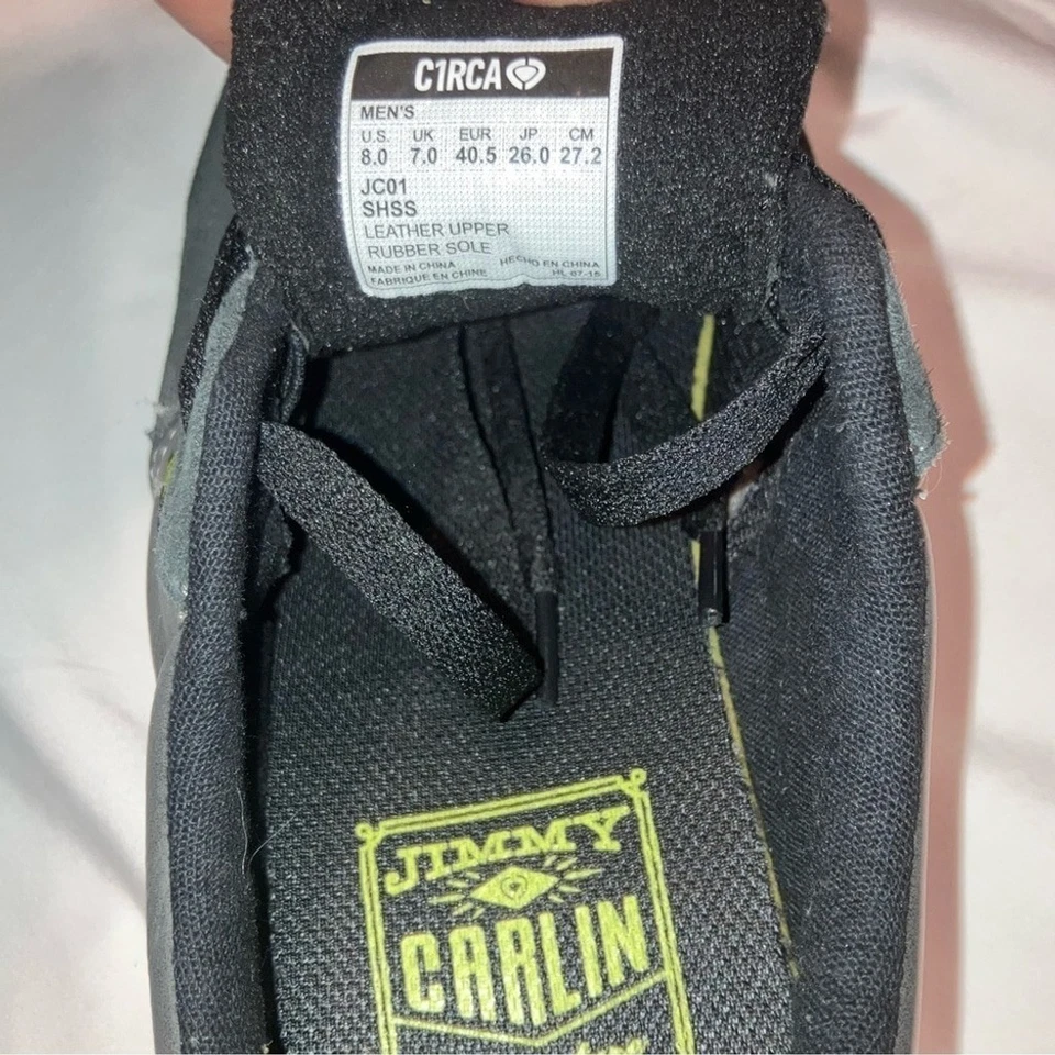 C1RCA Hombre JC01 Zapato de Skate Hombre 8-Negro Cuero Gamuza/Gris Negro Detalle Cuero Foto 4 de 4