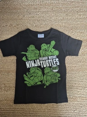 NEU Logoshirt T-Shirt Gr. 92-98 Ninja Turtles Schwarz Grün Baumwolle