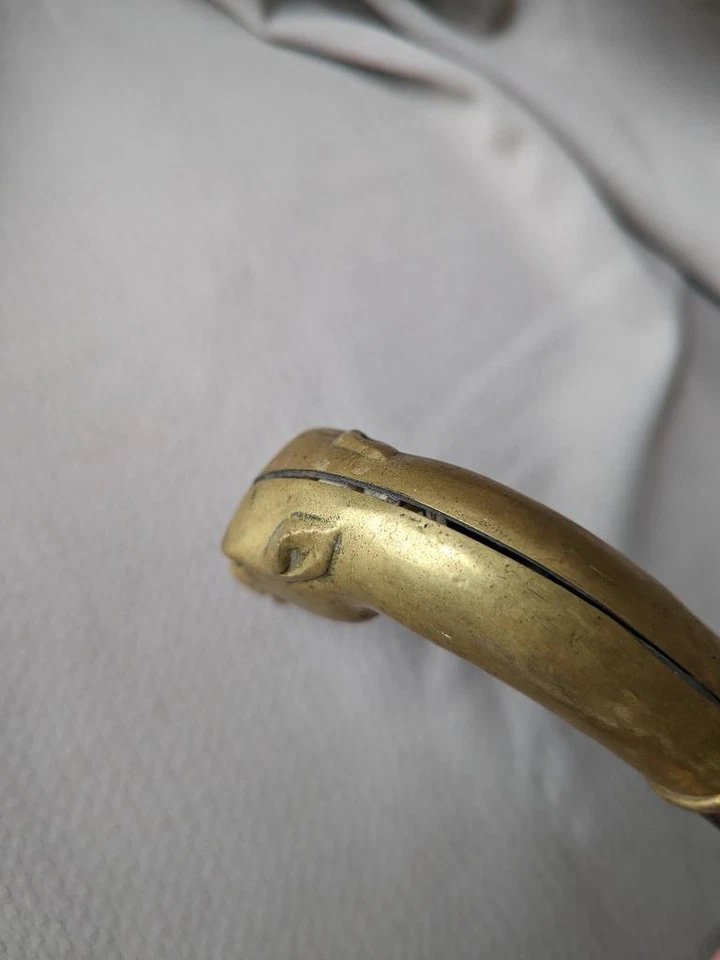 古董黄铜拐杖马头手柄手杖 EQUESTRIAN 复古 — 第 4/4 张图片