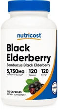 Nutricost Elderberry Vegetarian Capsules 575mg (120 Capsules) - Gluten Free