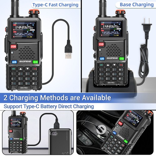 Baofeng 5RH PRO GPS talkie-walkie multi bande radio bidirectionnelle et 72 cm + casque + câble 1 x - Photo 7/12